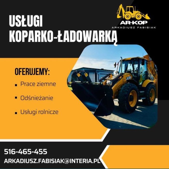 Usługi koparko-ładowarką, minikoparką roboty ziemne prace ziemne