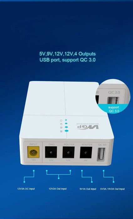 ДБЖ для роутера (Mini DC UPS) WGP Optima 302 - 13500 mAh