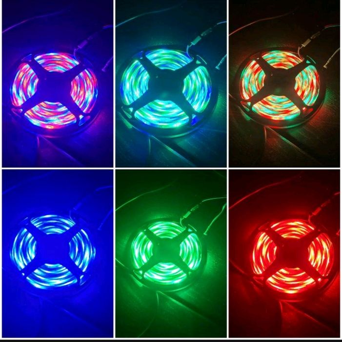 Taśma LED RGB SMD 2835 z pilotem i zasilaniem 5/12V