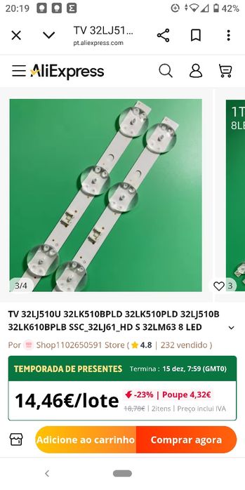 TV lG MOD-  32LJ510B, NOVO preço