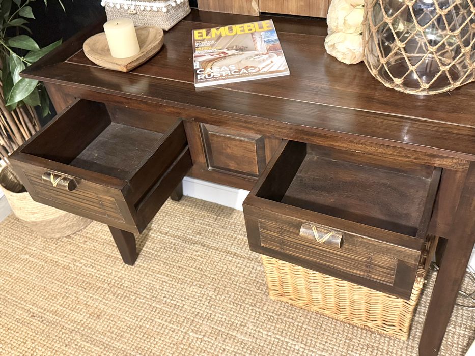 aparador, consola, mesa, secretaria, oriental, teca, rustica