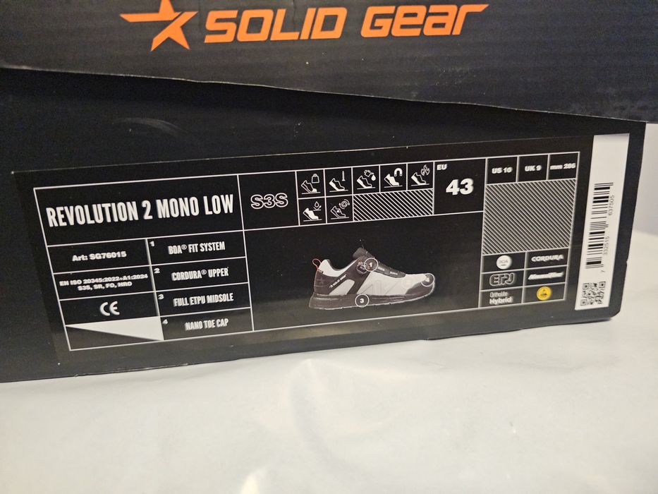 Buty robocze Solid Gear Revolution 2 Mono Low S3 r.43 BOA
