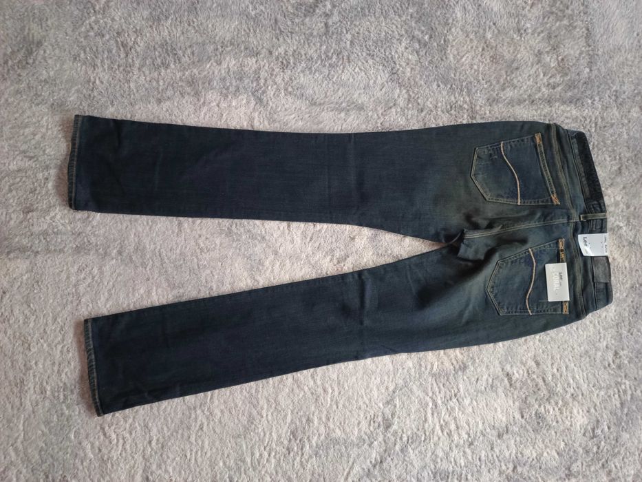Jeansy Lee Coral Parch, nowe 25/33 kolor pod granatowy/khaki, ciemny.