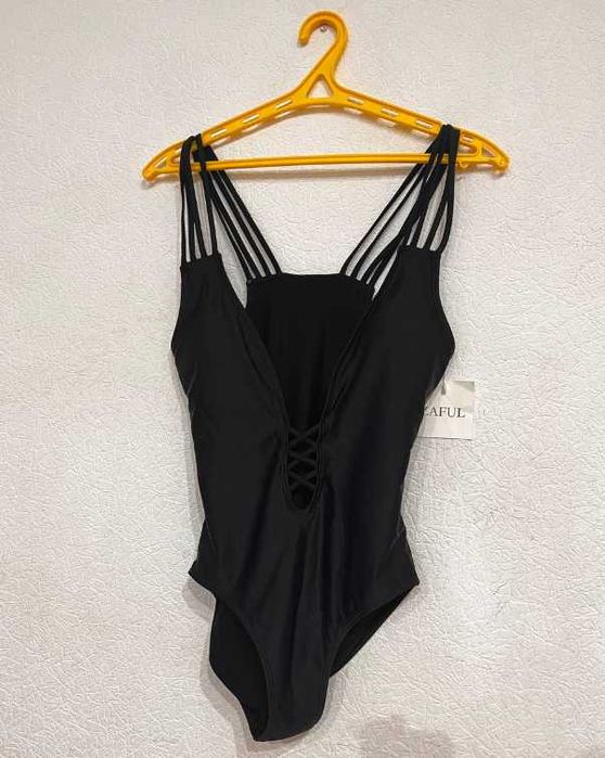 Купальник  черный слитный zaful