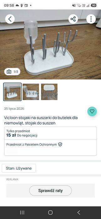 Stojak na butelki i przypinki do smoczkow