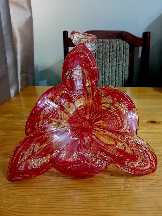 Szkło Murano - Kwiat Świecznik - Made In Italy z naklejką