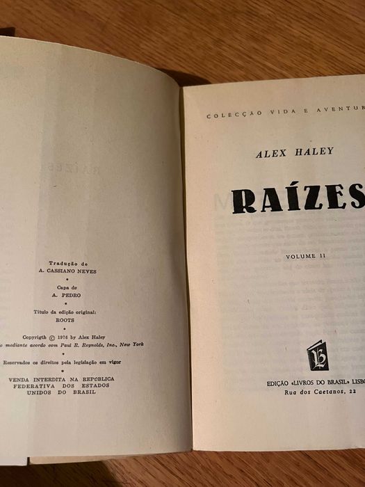 RAÍZES   Volume I e II      Alex Haley