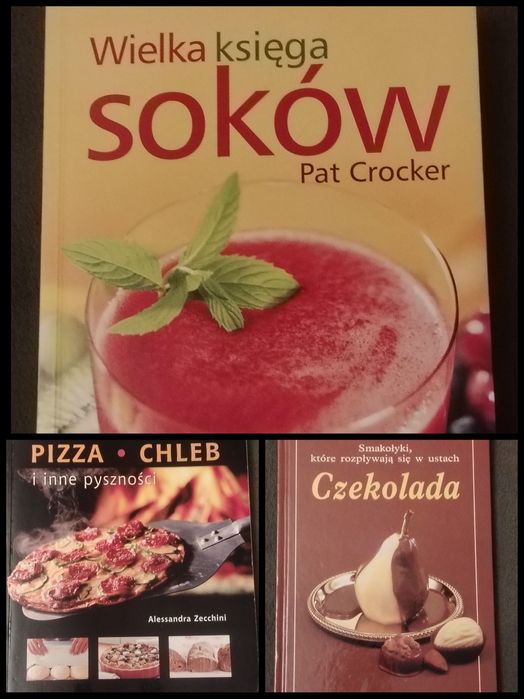 Zestaw książek. Wielka księga soków, Pizza, chleb i Czekolada.