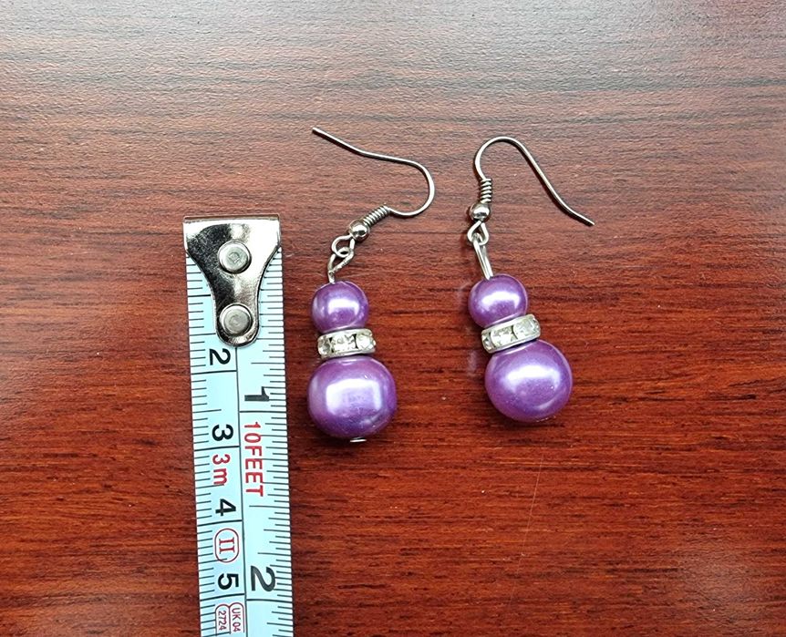 Brincos roxos e prateados - nunca usados