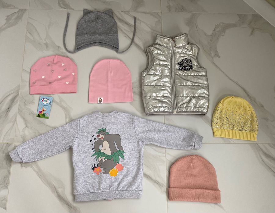 Безрукавка жилетка бомбер зіпка худі тепла кофта шапка 80-86 на 1-1.5