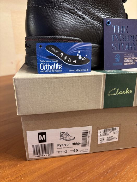 Ботинки мужские зимние с шерстяной подкладкой Clarks размер 45