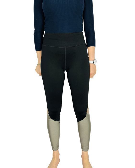 Czarne legginsy z beżowymi wstawkami S 36 H&M