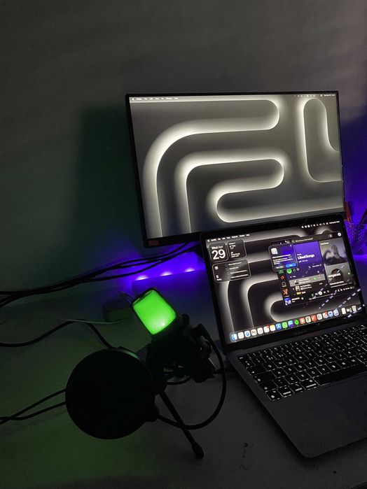 Microfone Condensador USB RGB para Gaming / Podcast + Kit Completo