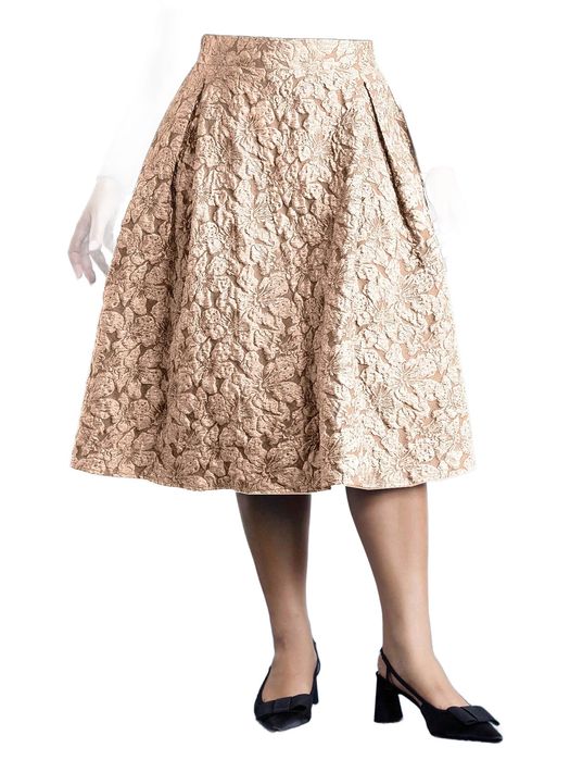 Shein złota rozkloszowana spódnica plus size w stylu eleganckim 46 1ma