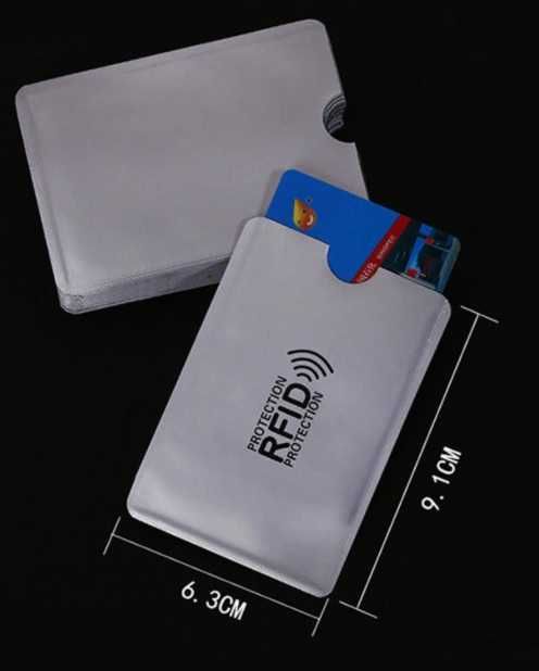Bolsa protector cartões contactless RFID NFC Multibanco Crédito Débito