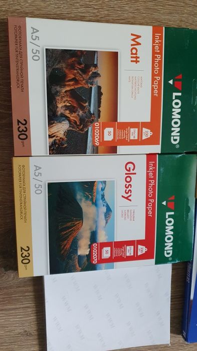 Фотобумага ink system, Lomond 230 г/м, А3, А4, A5, 13х18