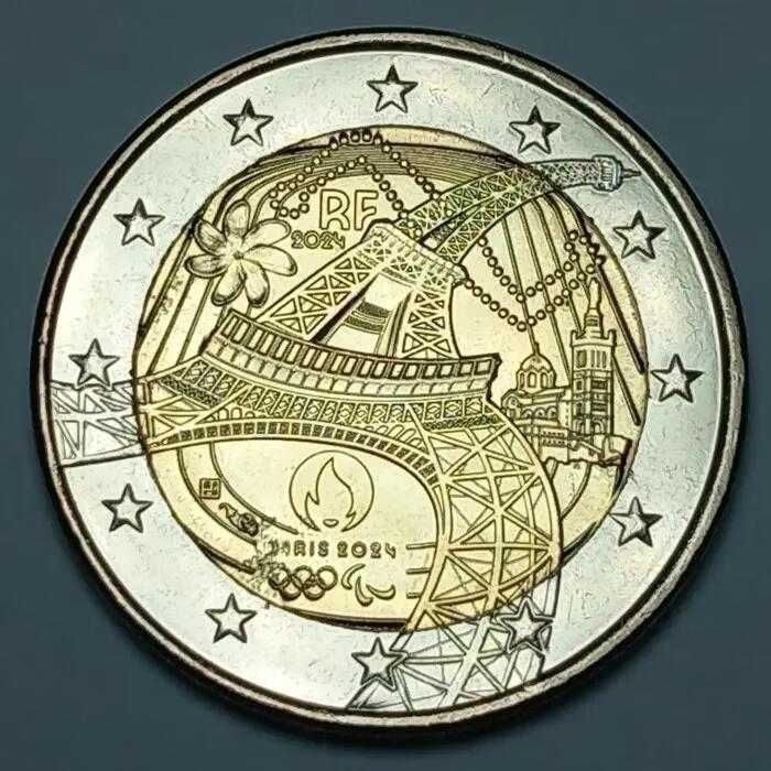 Монета Париж 2024 - Ейфелева вежа 2 євро