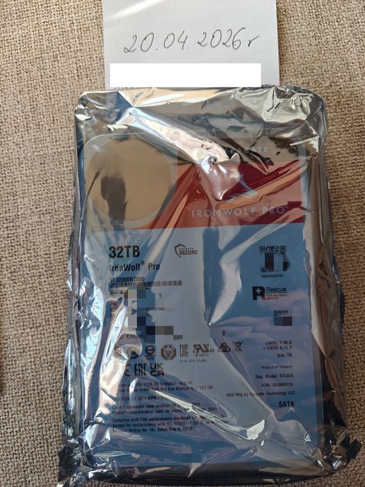 Seagate IronWolf Pro 32TB NAS, 7200 obr. 512 MB Cache (fabrycznie nowy)