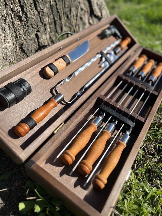 Подарункові набори шампурів ручної роботи, подарунок для чоловіка