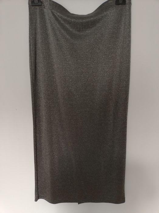 Długa spódnica srebrna X L