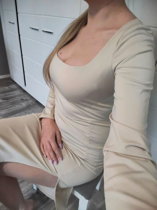 Sukienka midi rękaw komunia