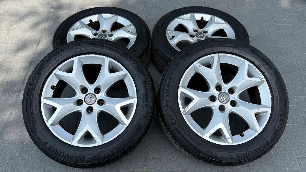 Koła 225/55 r17 5x108 ET32 7J Citroen C5 C4 Cactus Berlingo Xsara C3 C4 Peugeot 207 307 308 Partner 3008 5008 alufelgi 225/55/17 XL
