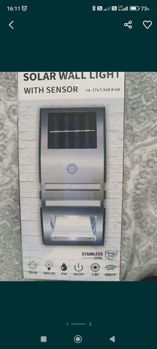 Lampa solarna z czujnikiem