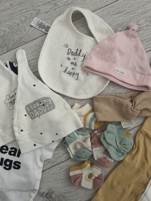 Пакет речей для немовляти дівчинки 56 см next hm cool club