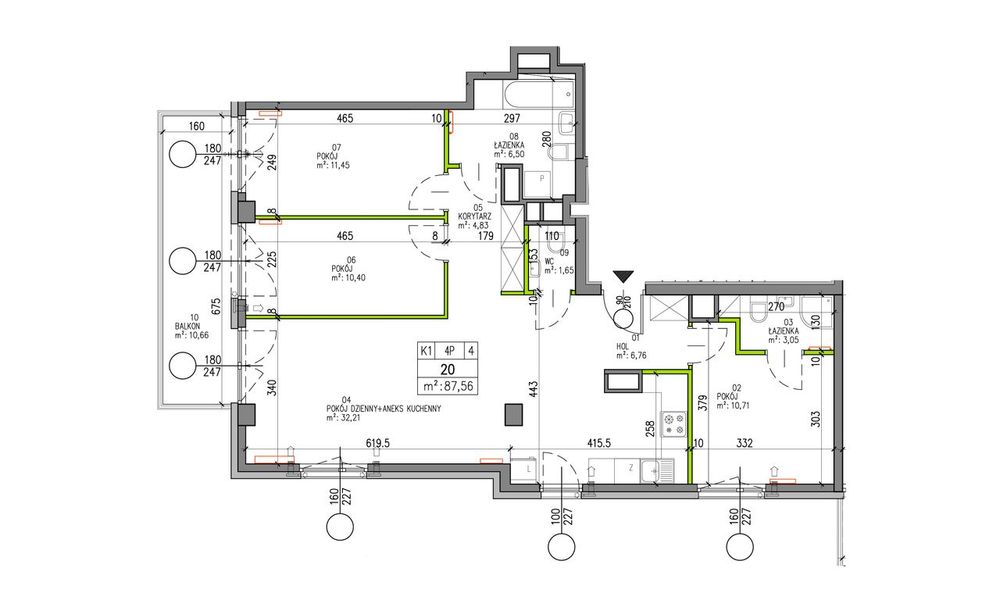 Piękny salon aż 32m2, sypialnia z prywatną łazienką, balkon ponad 10m2