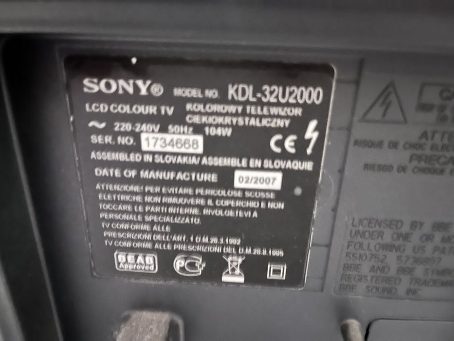 Telewizor 32 cale Sony Bravia LCD
