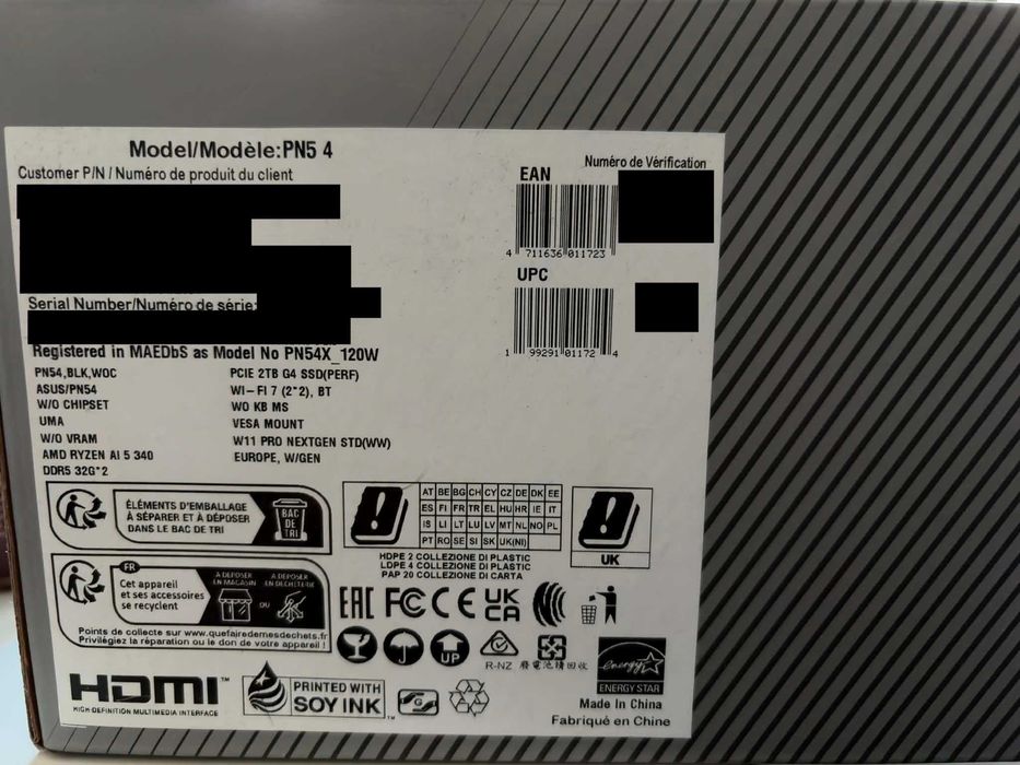 Asus ExpertCenter PN54 Ryzen AI 5 340 2x32GB RAM 2TB SSD