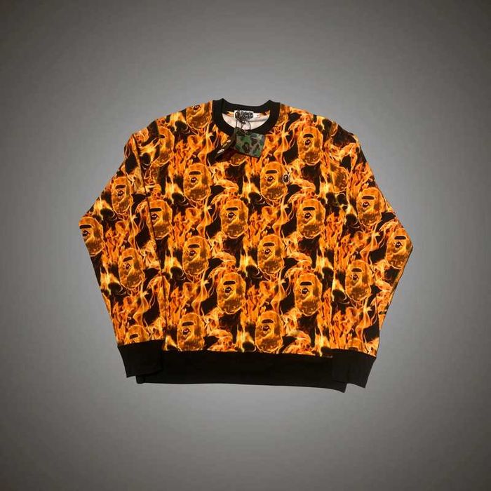 BAPE Flame Sweatshirt XL Multicor - Novo com Etiquetas