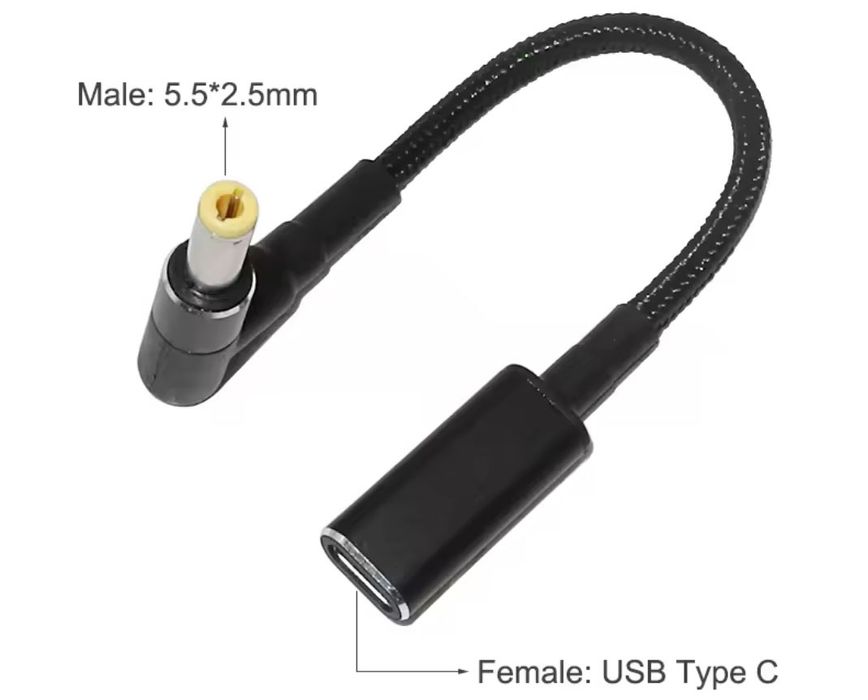 Набір перехідників для підключення ноутбука до Powerbank. PD to DC.