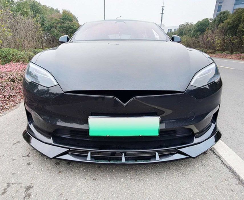Сплиттер бампера Tesla Model S Модел С диффузор спойлер губа cплiтер