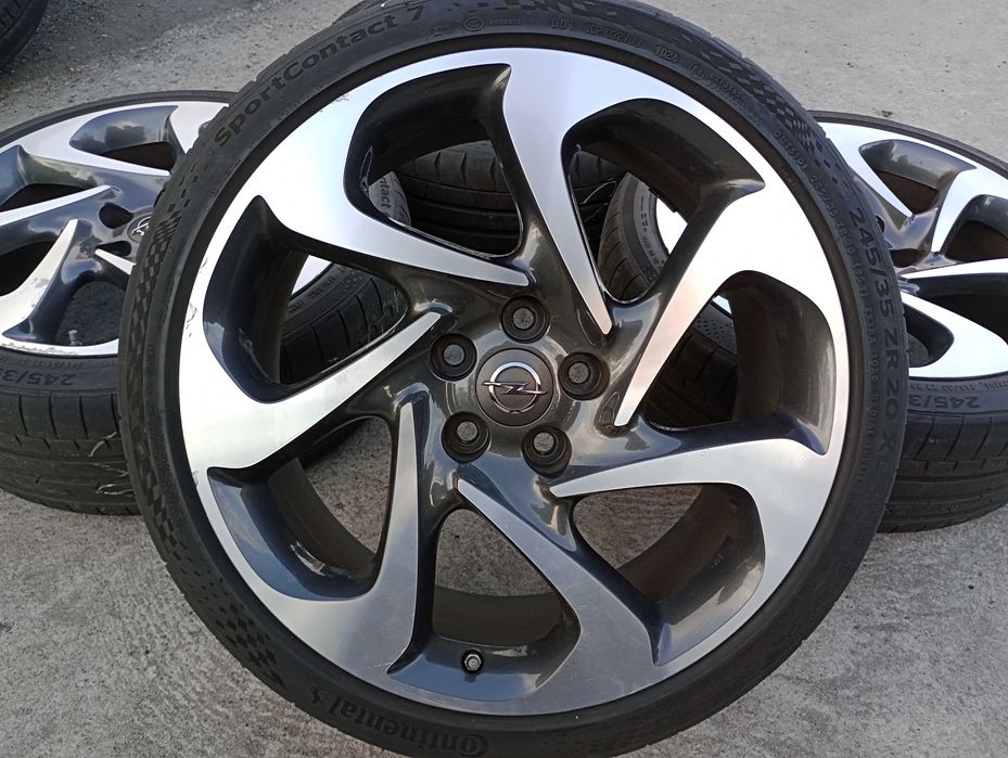 Alufelgi 20 cali 5x120 Opel INSIGNIA oryginalne BMW Trafic Vivaro - opony letnie CONTINENTAL 245x35 ZR20 XL bieznik 6.5mm