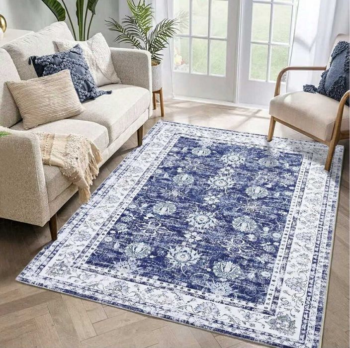 Dywan do salonu 160-230Nowoczesny antypoślizgowy Kryształowy Niebieski