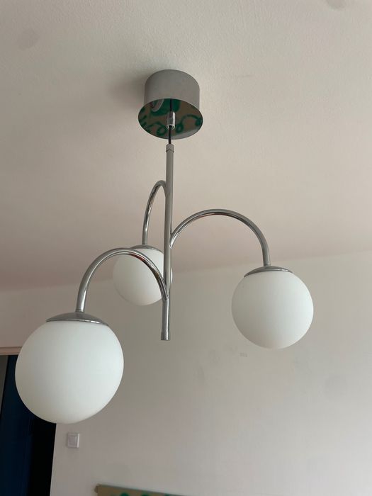Lampa wisząca IKEA Simrishamn kule 3-ramienna, chrom/opalowa