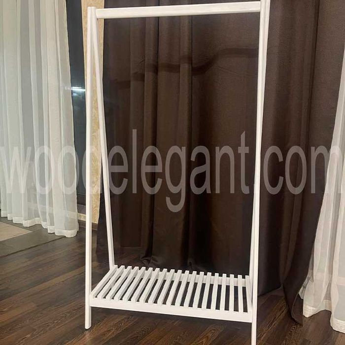 Ручна робота рейл для одягу з твердої породи деревини вішалка стелаж