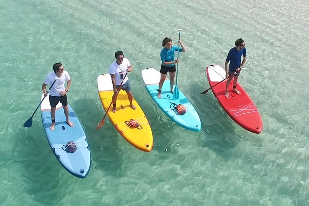 Prancha de Stand Up Paddle insuflável principiante 11 pés Azul