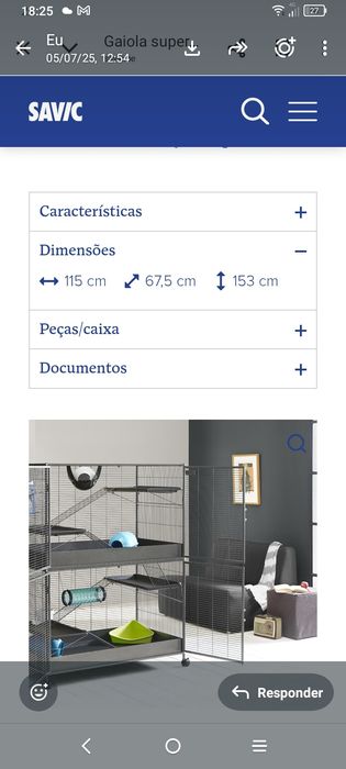 Gaiola Savic suíte Royal XL  para furão