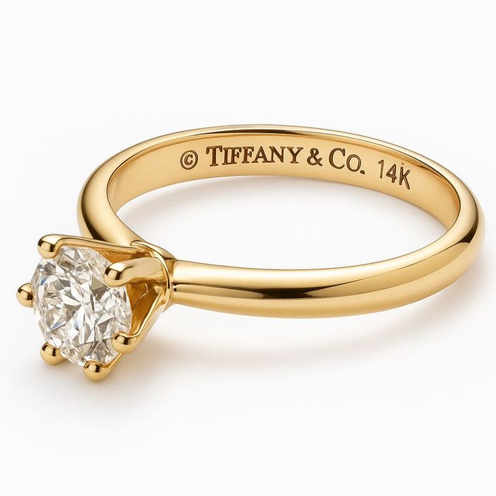 TIFFANY&Co. Pierścionek złoty 14K brylant 0.75ct VVS1 r. 12