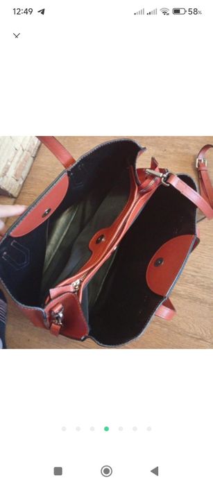 Містка Сумка натуральна шкіра. Італія.