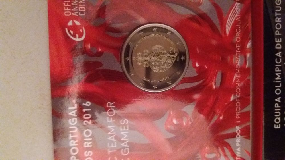 Moeda 2 euros coleção equipa olimpica de Portugal aos jogos olímpicos