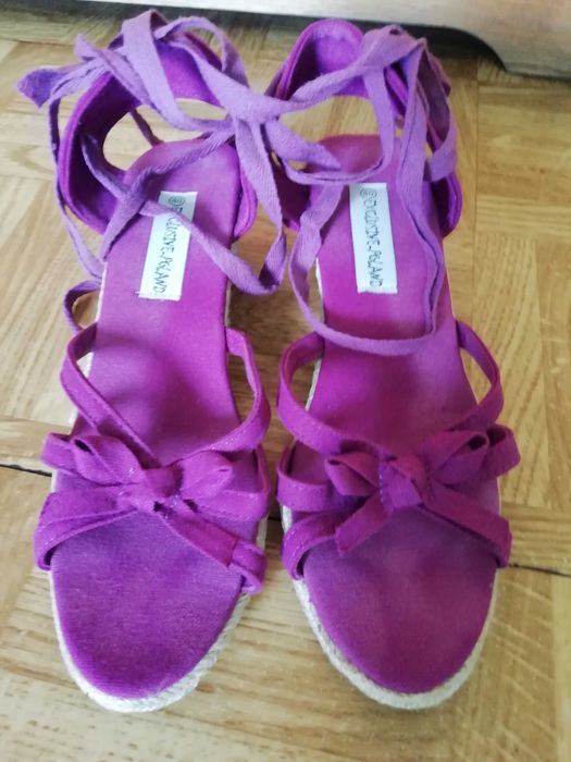 sandały espadryle ciemny róż