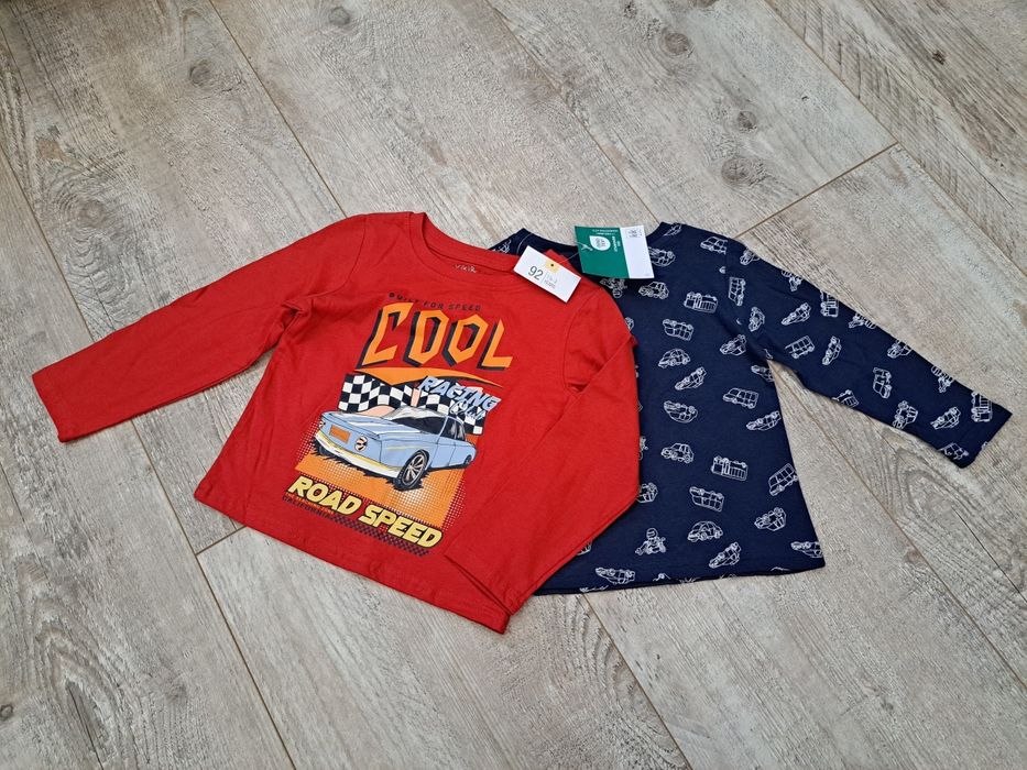 T-shirt chłopięcy dł rękaw - 2 pak - rozm 92