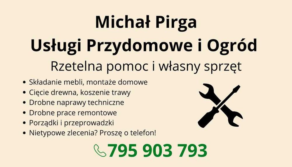 Pomoc przydomowa, ogrodowa, drobne prace remontowe