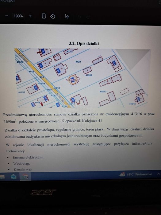 sprzedam działka 1696 m.kw z domem 86 m.kw. Klepacze ul. Kolejowa 41