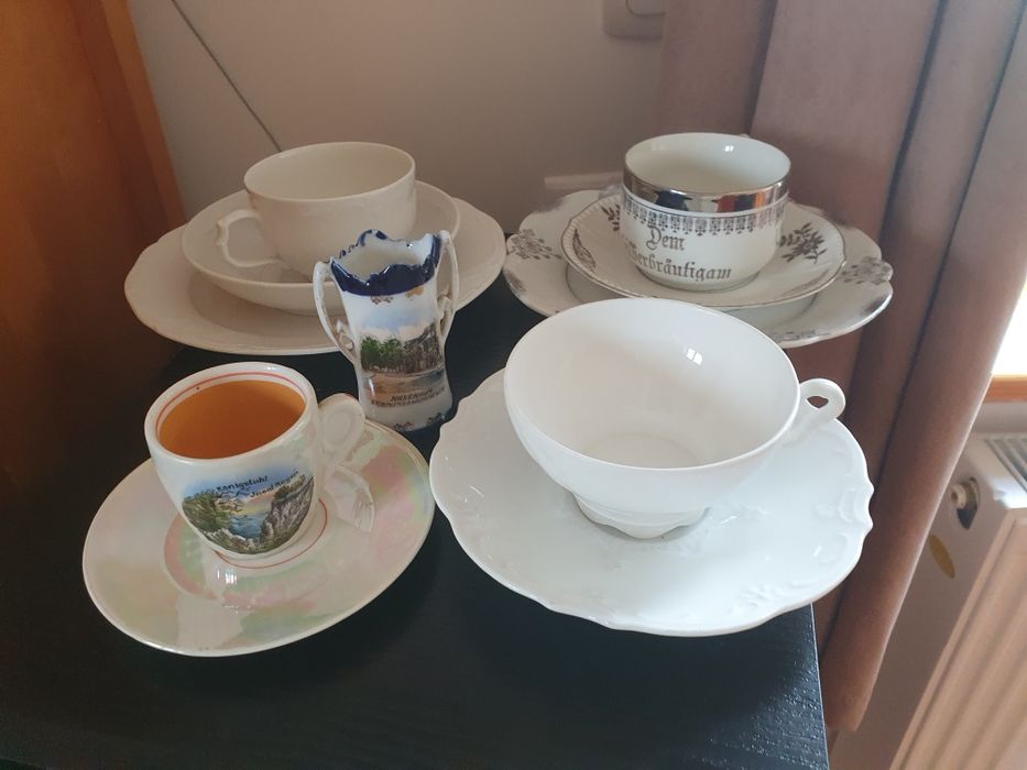 filiżanki spodeczki figurki Miśnia Ohme KPM Rosenthal TPM