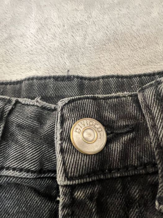 Czarne / szare spodnie / jeansy / dżinsy loose mam jeans | H&M