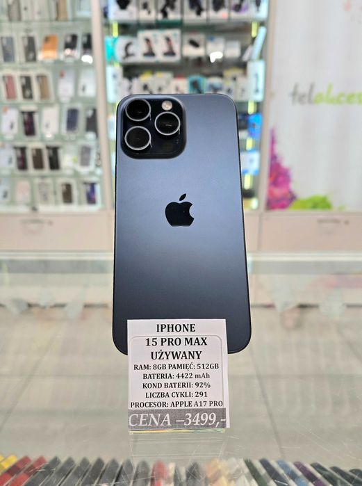Iphone 15 Pro Max 512GB Bat 92% Telakces Felicity *Raty 0%